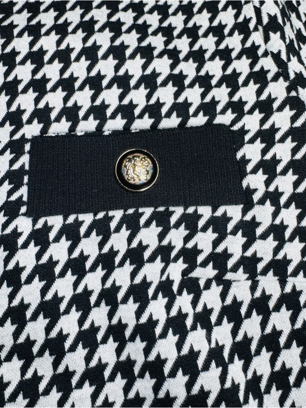Ann Taylor Black & White Houndstooth Crewneck Sweater. Faux Pocket NWT - Picture 5 of 5